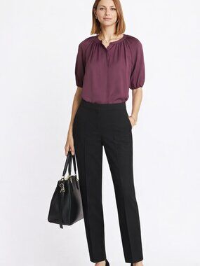 Theory Romantic Elbow Sleeve Silk Blouse Size S